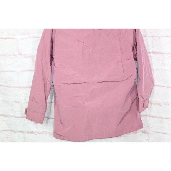 Vintage LL Bean Pink Nylon Lined Hooded Snaps Button Jacket Size L - Picture 6 of 9